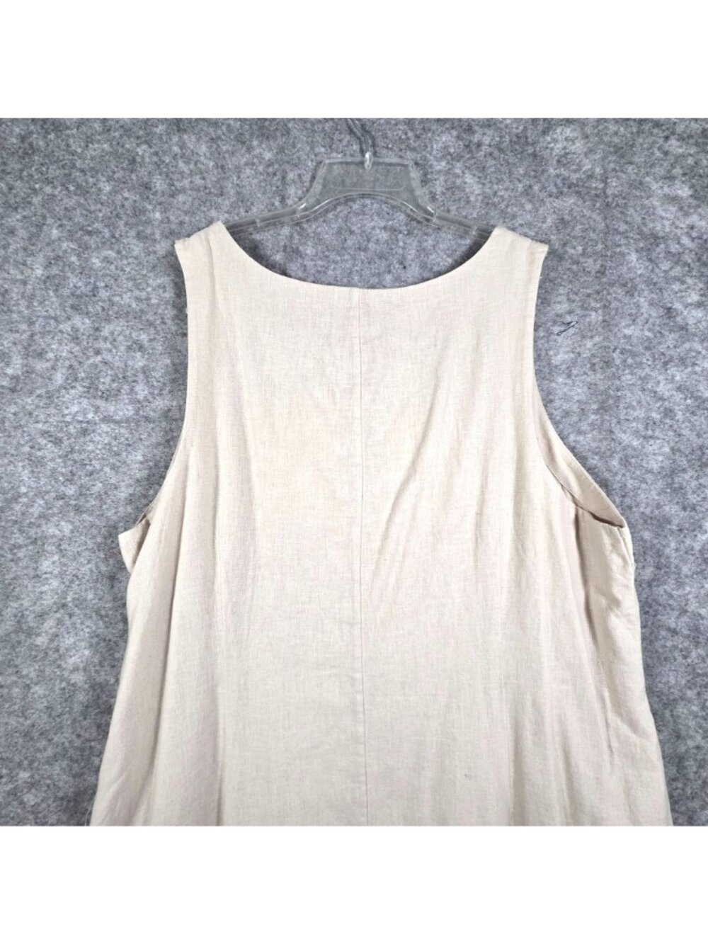 Abercrombie Linen Blend Mini Dress XXL Beige Sleeveless Wide Strap NWT - Picture 7 of 12